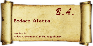 Bodacz Aletta névjegykártya